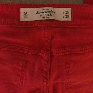 0 regular abercrombie & fitch red jeans